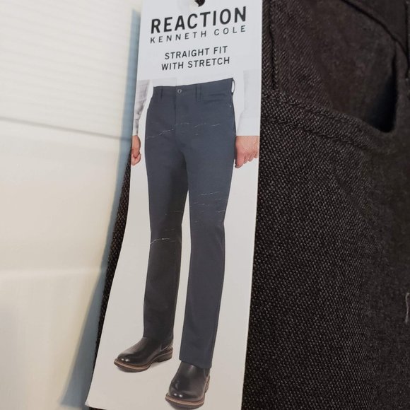 NWT Reaction Kenneth Cole Dark Brown Straight Fit Pants, Size 32 X 30* - Picture 2 of 3